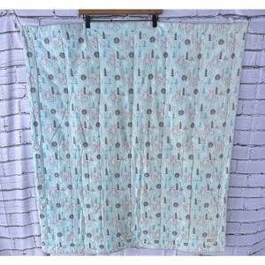 Handmade Toddler Sized Flannel Quilted Blanket 43"x39" Bears Forest Polka Dots